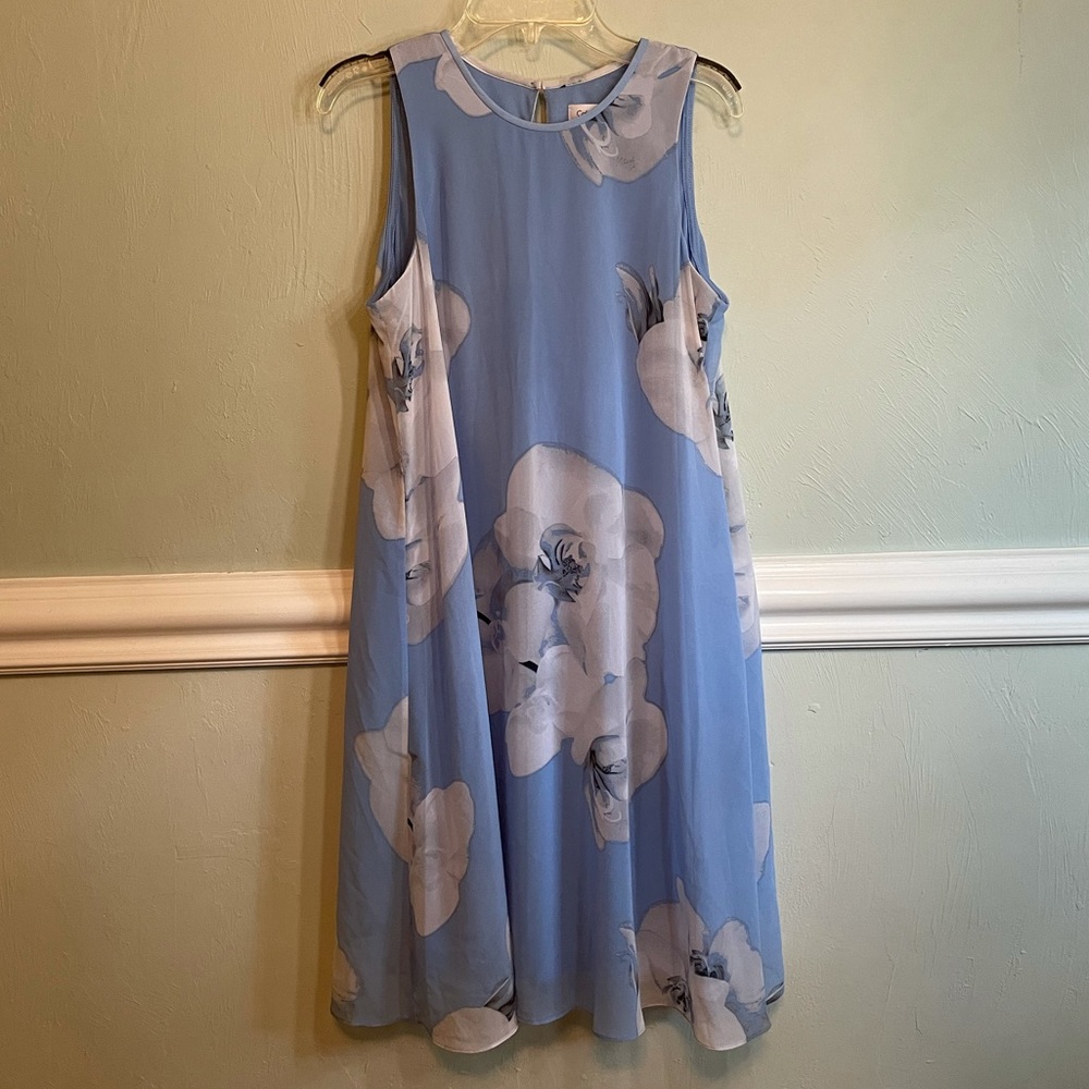 Calvin Klein cloud blue floral sheath dress